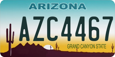 AZ license plate AZC4467