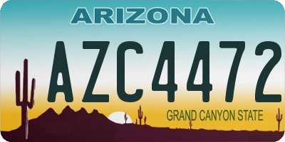 AZ license plate AZC4472