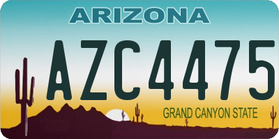 AZ license plate AZC4475