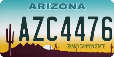 AZ license plate AZC4476