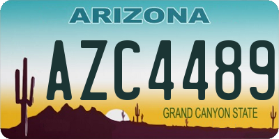 AZ license plate AZC4489