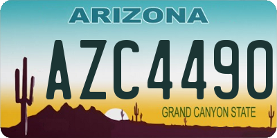 AZ license plate AZC4490