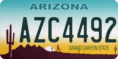 AZ license plate AZC4492
