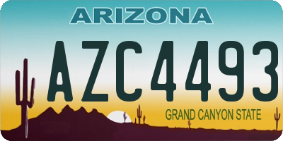 AZ license plate AZC4493