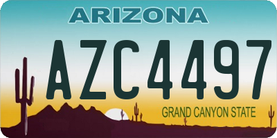 AZ license plate AZC4497