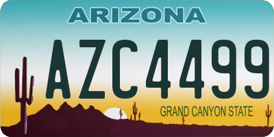 AZ license plate AZC4499