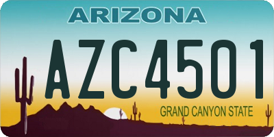 AZ license plate AZC4501