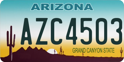 AZ license plate AZC4503