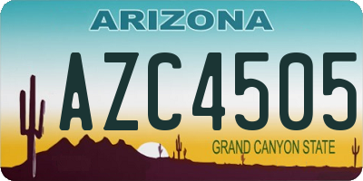 AZ license plate AZC4505