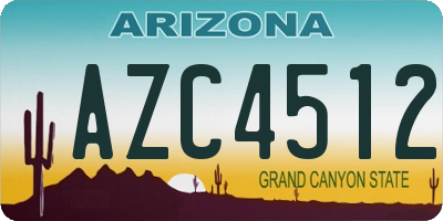 AZ license plate AZC4512