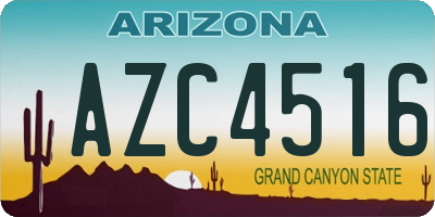 AZ license plate AZC4516