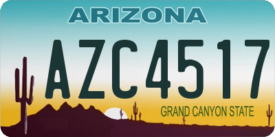 AZ license plate AZC4517
