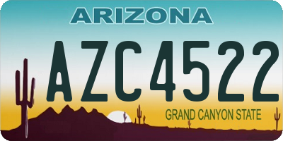 AZ license plate AZC4522