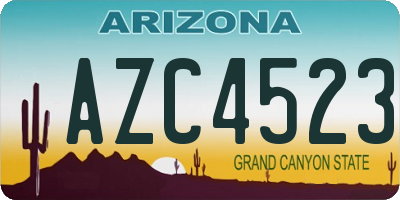 AZ license plate AZC4523