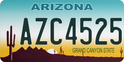 AZ license plate AZC4525