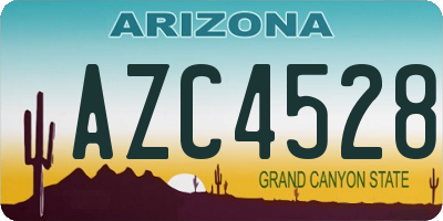 AZ license plate AZC4528