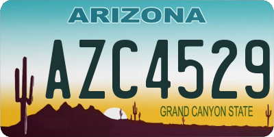 AZ license plate AZC4529