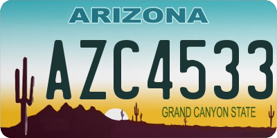 AZ license plate AZC4533