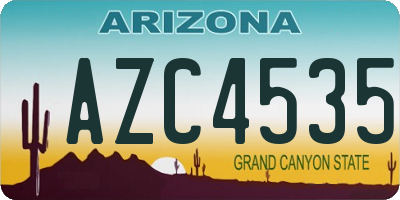 AZ license plate AZC4535