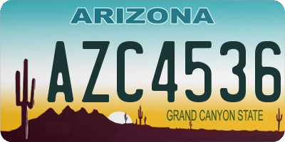 AZ license plate AZC4536
