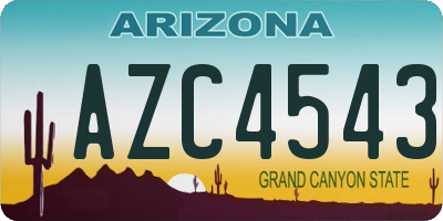 AZ license plate AZC4543