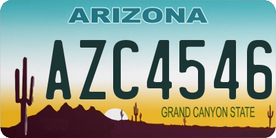 AZ license plate AZC4546