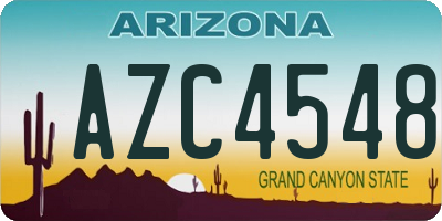 AZ license plate AZC4548