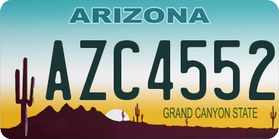 AZ license plate AZC4552