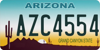 AZ license plate AZC4554