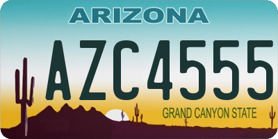 AZ license plate AZC4555