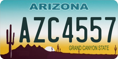 AZ license plate AZC4557