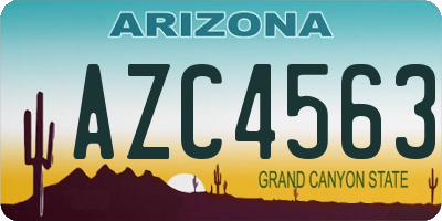 AZ license plate AZC4563