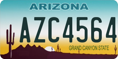 AZ license plate AZC4564