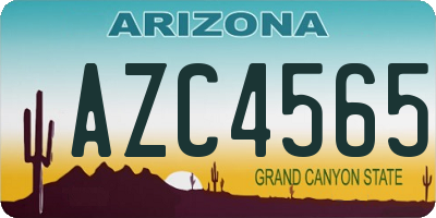 AZ license plate AZC4565