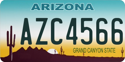 AZ license plate AZC4566