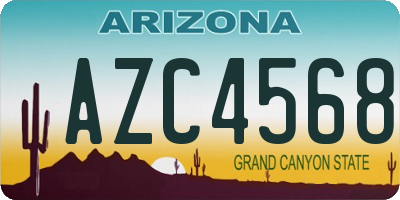 AZ license plate AZC4568