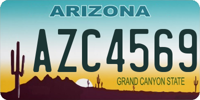 AZ license plate AZC4569