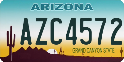 AZ license plate AZC4572
