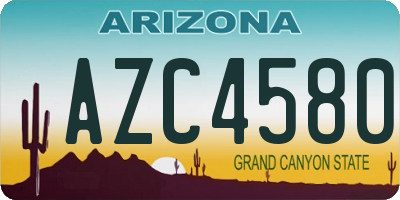 AZ license plate AZC4580