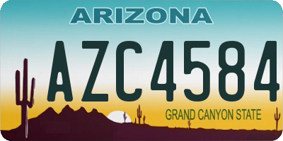 AZ license plate AZC4584