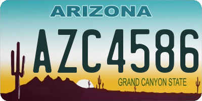 AZ license plate AZC4586