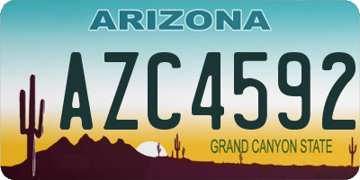 AZ license plate AZC4592