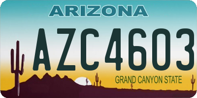 AZ license plate AZC4603