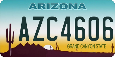 AZ license plate AZC4606