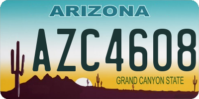 AZ license plate AZC4608