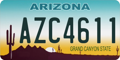 AZ license plate AZC4611