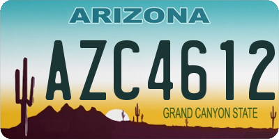 AZ license plate AZC4612