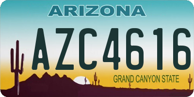 AZ license plate AZC4616
