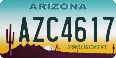 AZ license plate AZC4617