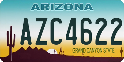 AZ license plate AZC4622